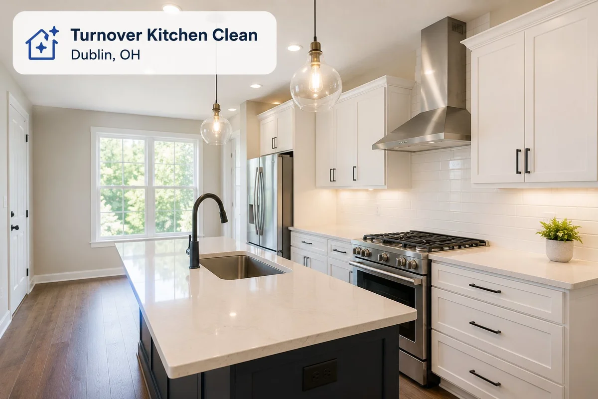 Airbnb turnover kitchen clean — Dublin OH — Brightstone Cleaning