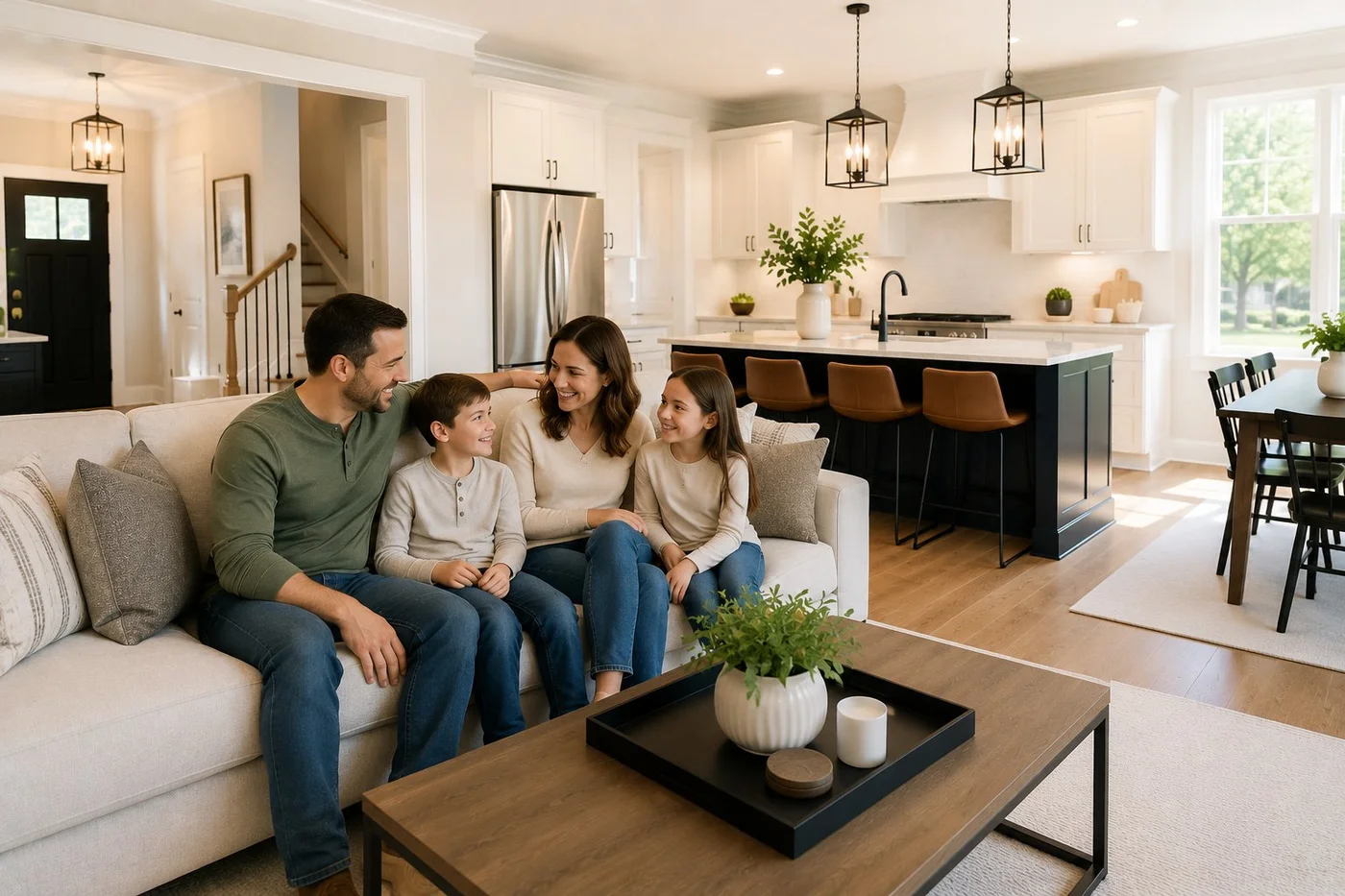 Family in clean Jerome Village home — Brightstone Cleaning Services